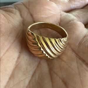 Avon Gold-Tone Ribbed Dome Ring